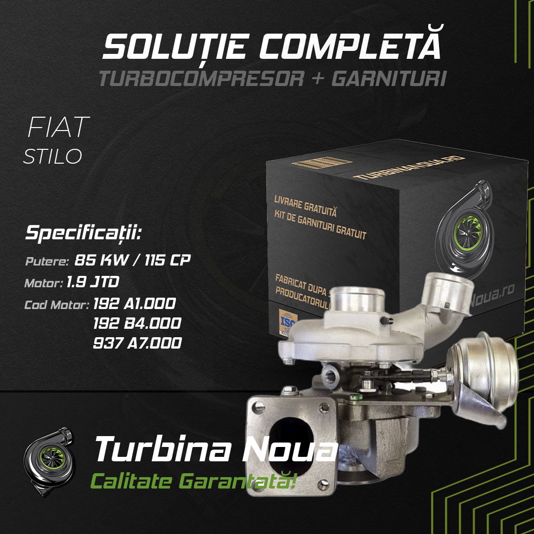 Turbina FIAT STILO 1.9 JTD 85 KW / 115 CP Noua - Image 2