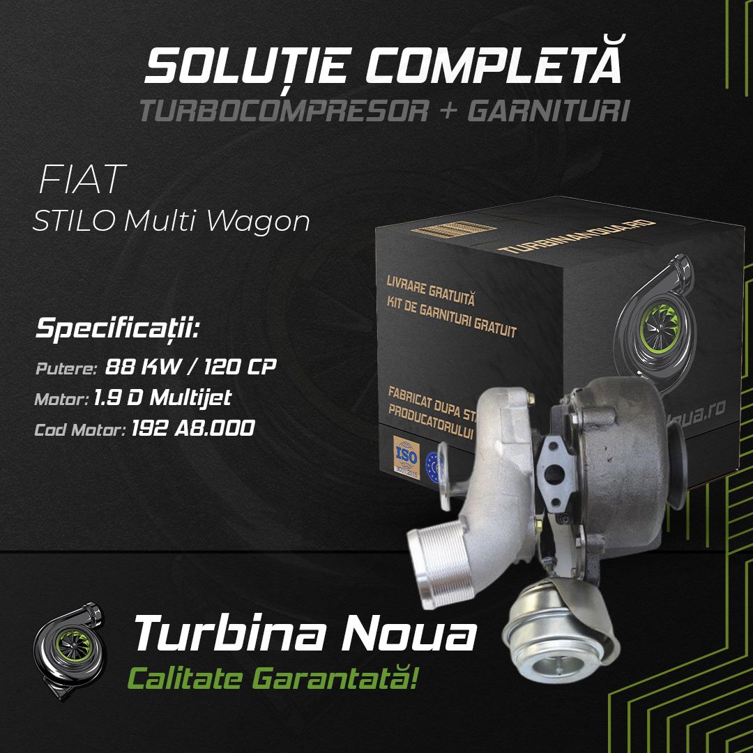 Turbina FIAT STILO Multi Wagon 1.9 D Multijet 88 KW / 120 CP Noua - Image 2