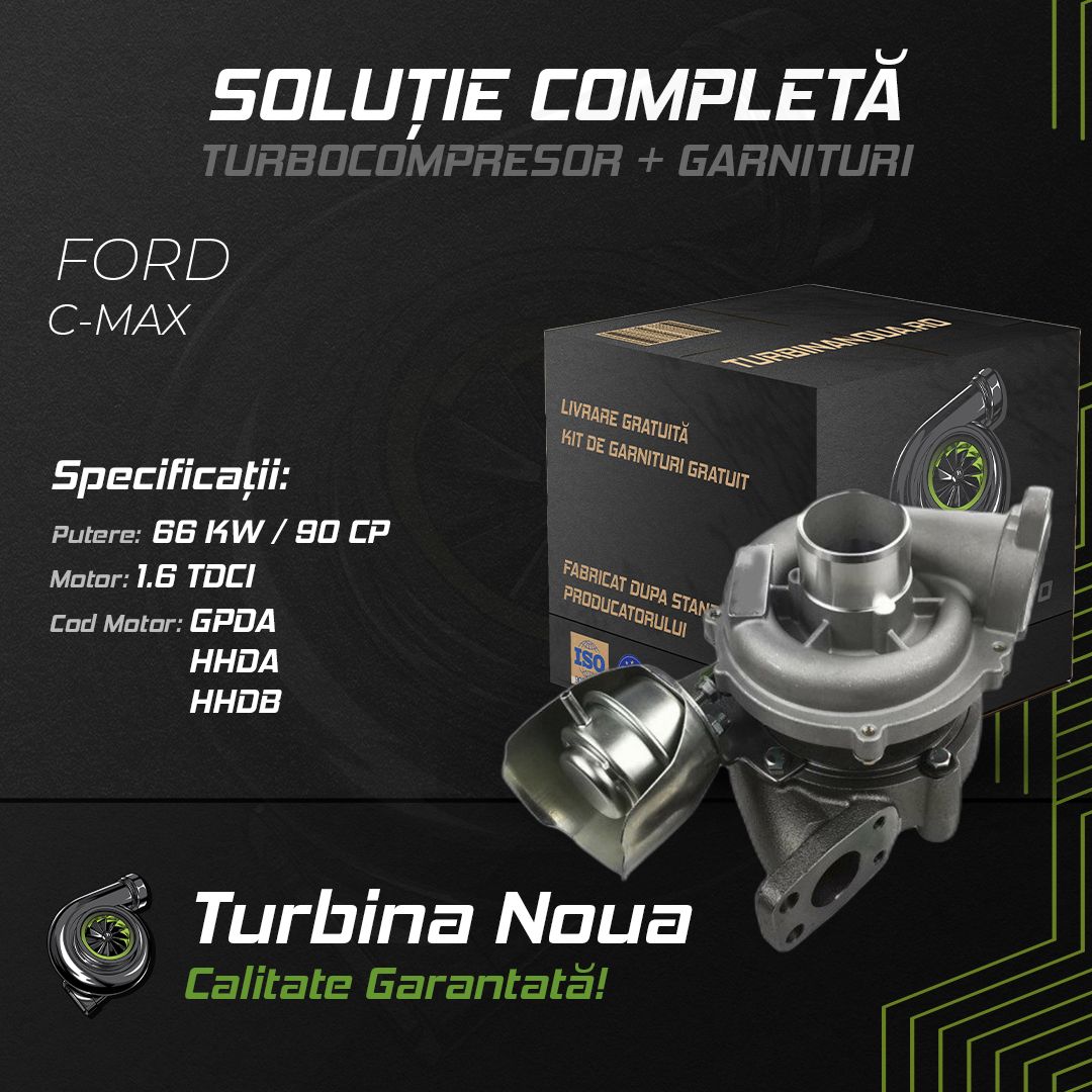 Turbina FORD C-MAX 1.6 TDCi 66 KW / 90 CP Noua - Image 2