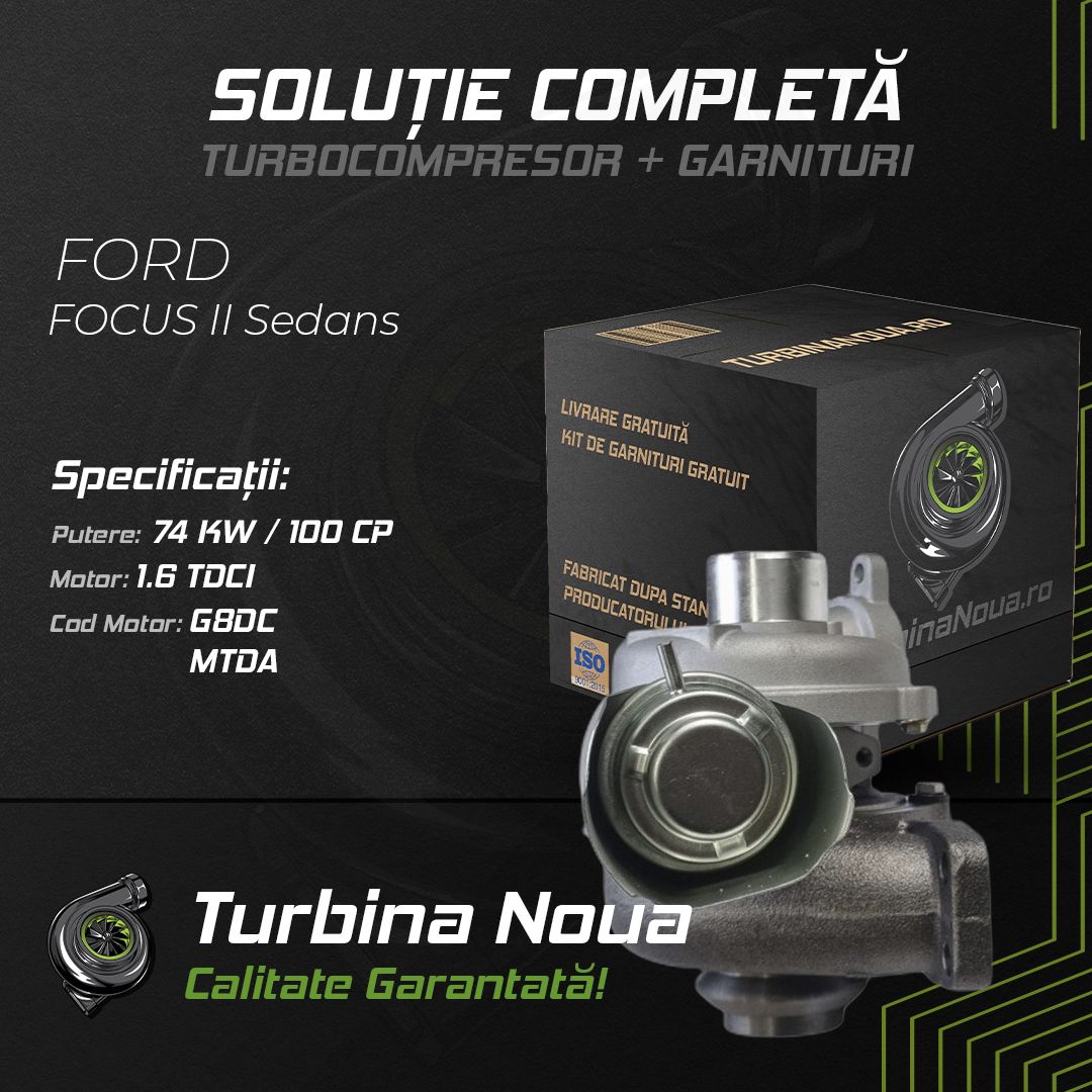 Turbina FORD FOCUS II Sedans 1.6 TDCi 74 KW / 100 CP Noua - Image 2