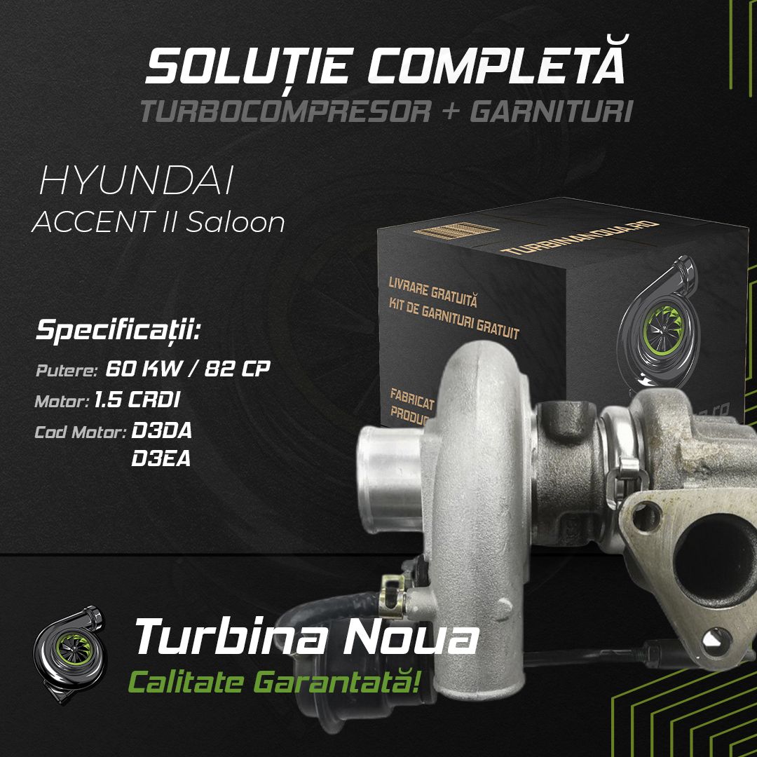 Turbina HYUNDAI ACCENT II Saloon 1.5 CRDi 60 KW / 82 CP Noua - Image 2
