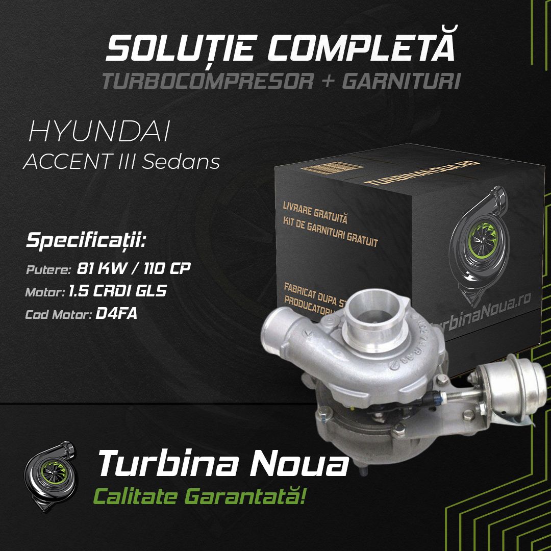 Turbina HYUNDAI ACCENT III Sedans 1.5 CRDi GLS 81 KW / 110 CP Noua - Image 2