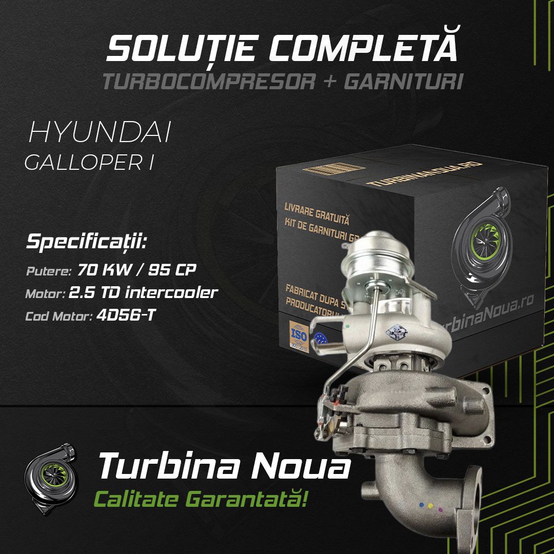 Turbina HYUNDAI GALLOPER I 2.5 TD intercooler 70 KW / 95 CP Noua - Image 2