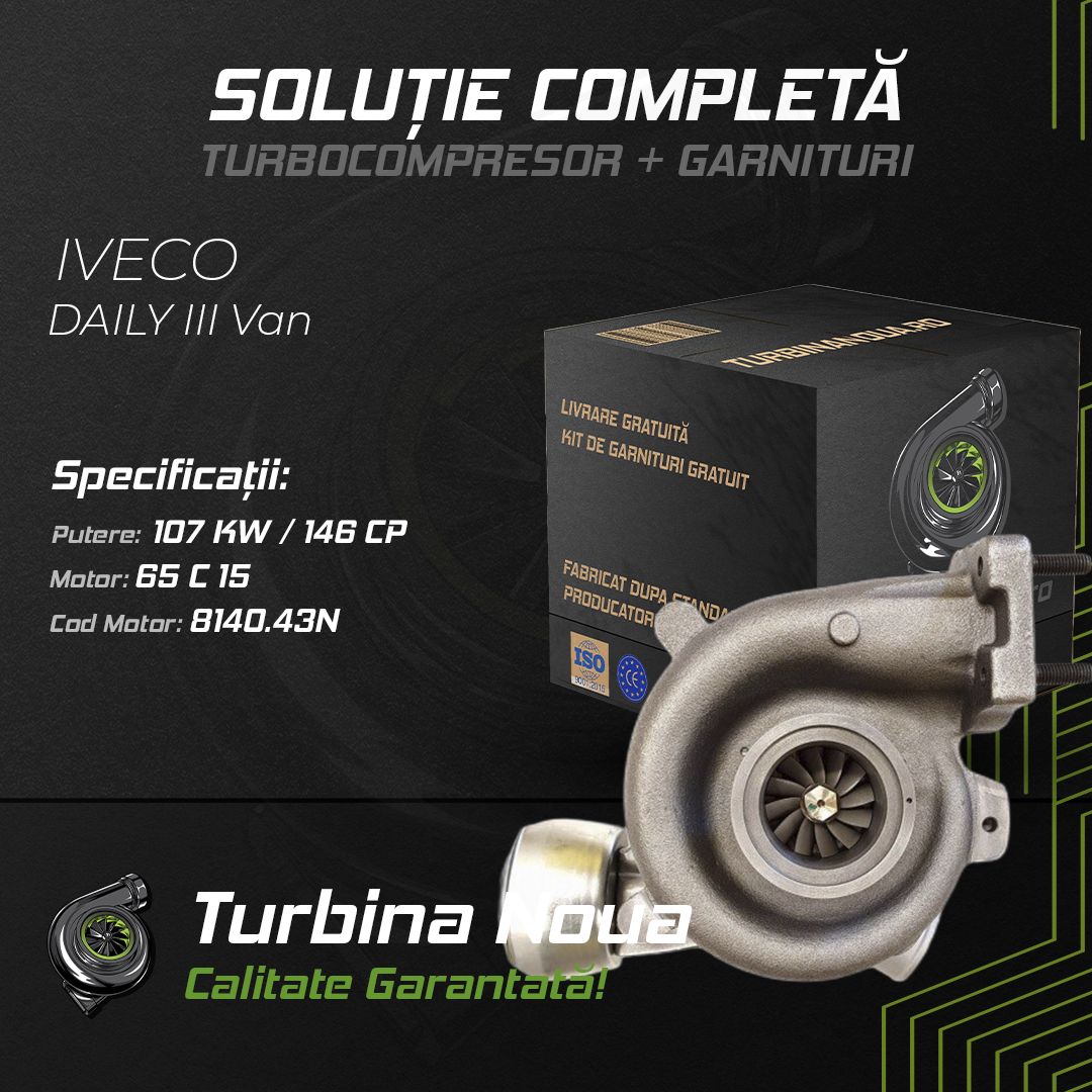 Turbina IVECO DAILY III Van 65 C 15 107 KW / 146 CP Noua - Image 2