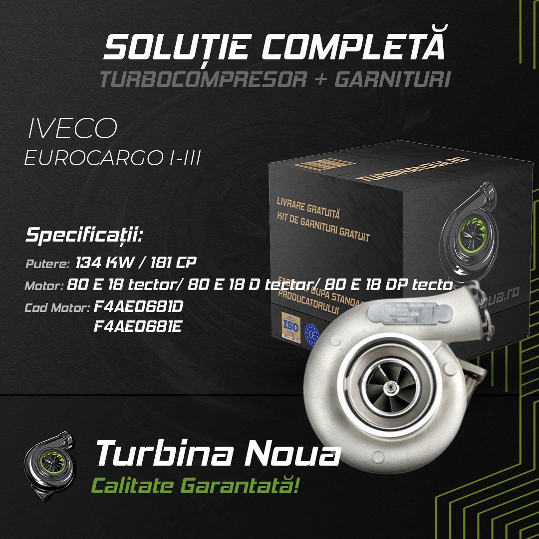 Turbina IVECO EUROCARGO I-III 80 E 18 tector; 80 E 18 D tector; 80 E 18 DP tecto 134 KW / 181 CP Noua - Image 2