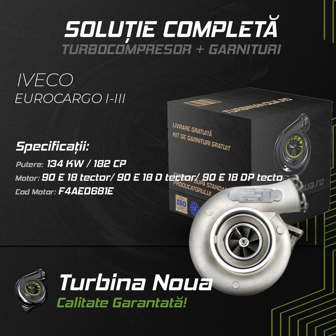 Turbina IVECO EUROCARGO I-III 90 E 18 tector; 90 E 18 D tector; 90 E 18 DP tecto 134 KW / 182 CP Noua - Image 2