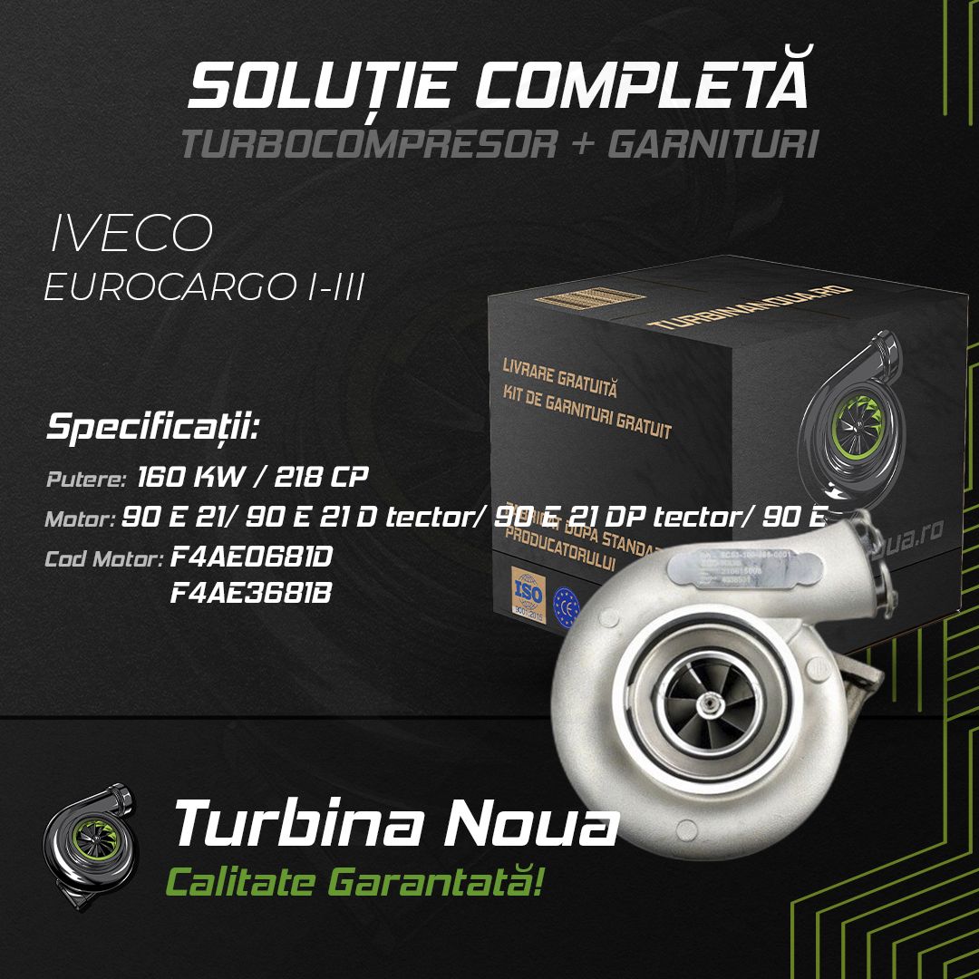 Turbina IVECO EUROCARGO I-III 90 E 21; 90 E 21 D tector; 90 E 21 DP tector; 90 E 160 KW / 218 CP Noua - Image 2