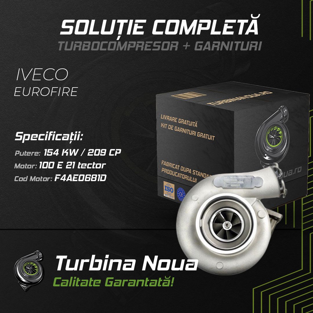 Turbina IVECO EUROFIRE 100 E 21 tector 154 KW / 209 CP Noua - Image 2