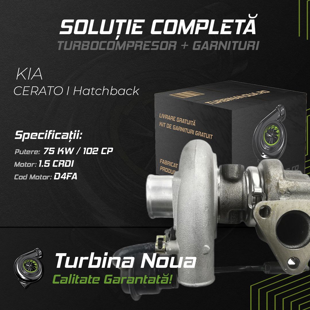 Turbina KIA CERATO I Hatchback 1.5 CRDi 75 KW / 102 CP Noua - Image 2