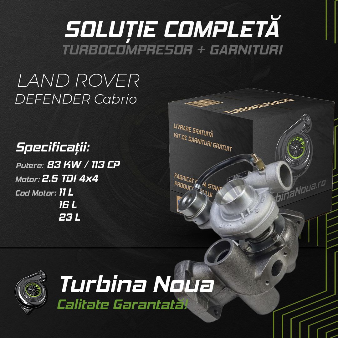 Turbina LAND ROVER DEFENDER Cabrio 2.5 TDI 4x4 83 KW / 113 CP Noua - Image 2