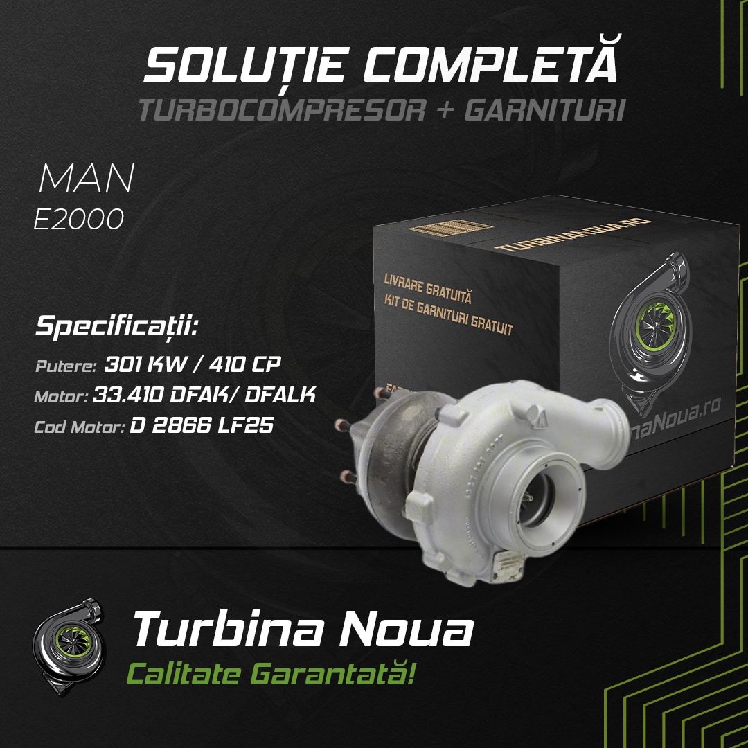 Turbina MAN E2000 33.410 DFAK; DFALK 301 KW / 410 CP Noua - Image 2