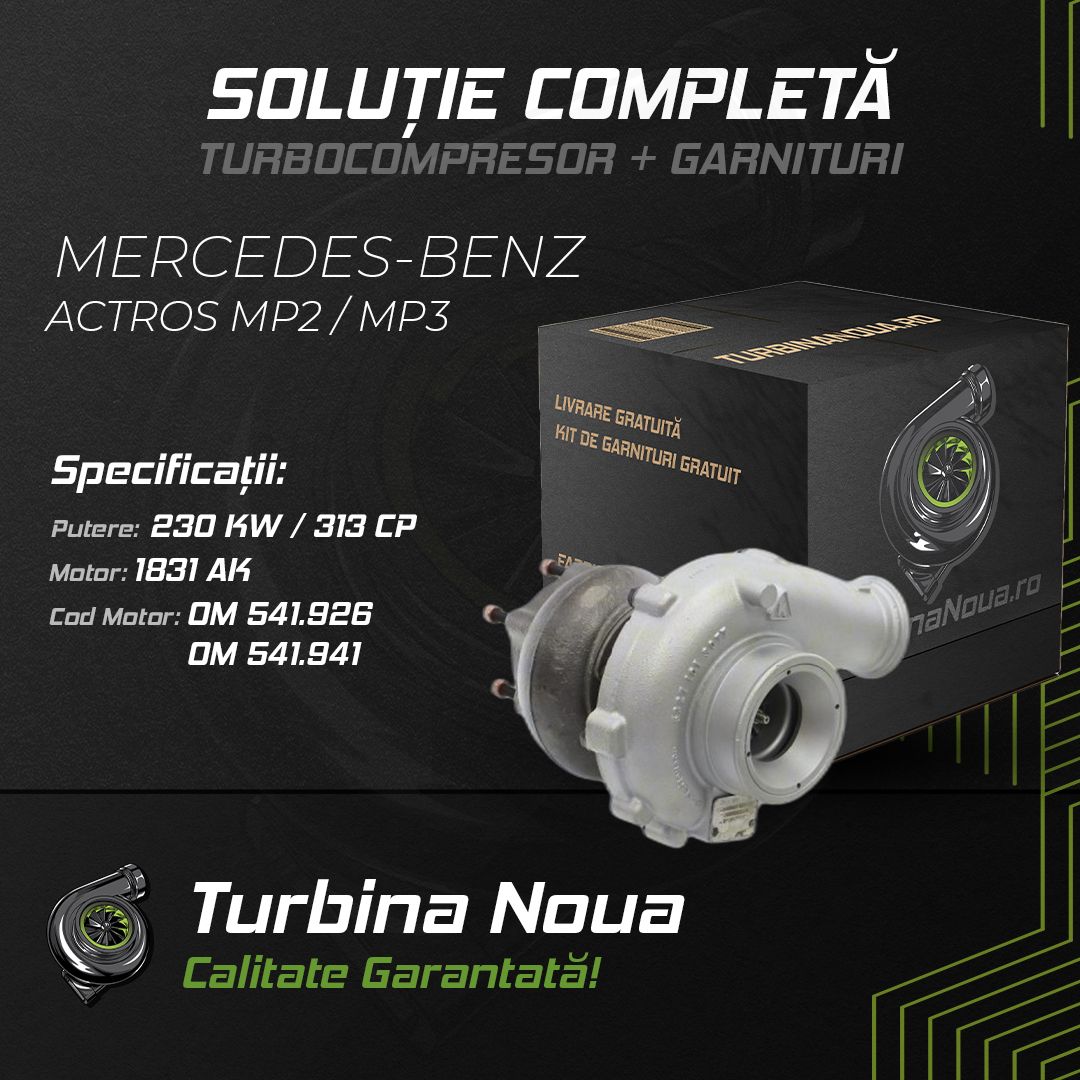 Turbina MERCEDES-BENZ ACTROS MP2 / MP3 1831 AK 230 KW / 313 CP Noua - Image 2