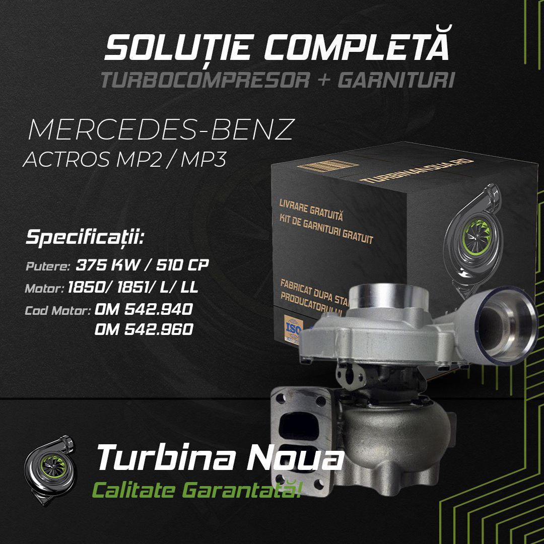 Turbina MERCEDES-BENZ ACTROS MP2 / MP3 1850; 1851; L; LL 375 KW / 510 CP Noua - Image 2