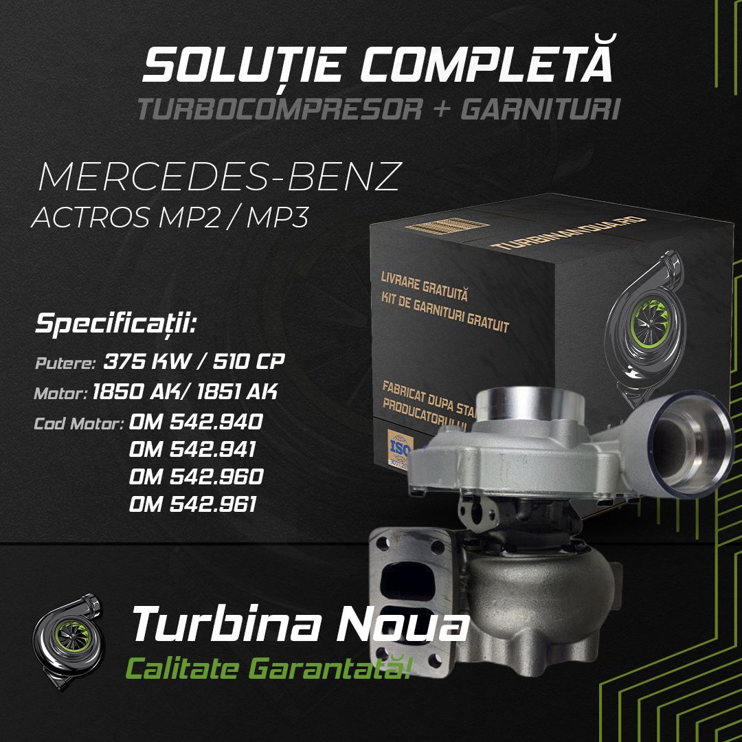 Turbina MERCEDES-BENZ ACTROS MP2 / MP3 1850 AK; 1851 AK 375 KW / 510 CP Noua - Image 2