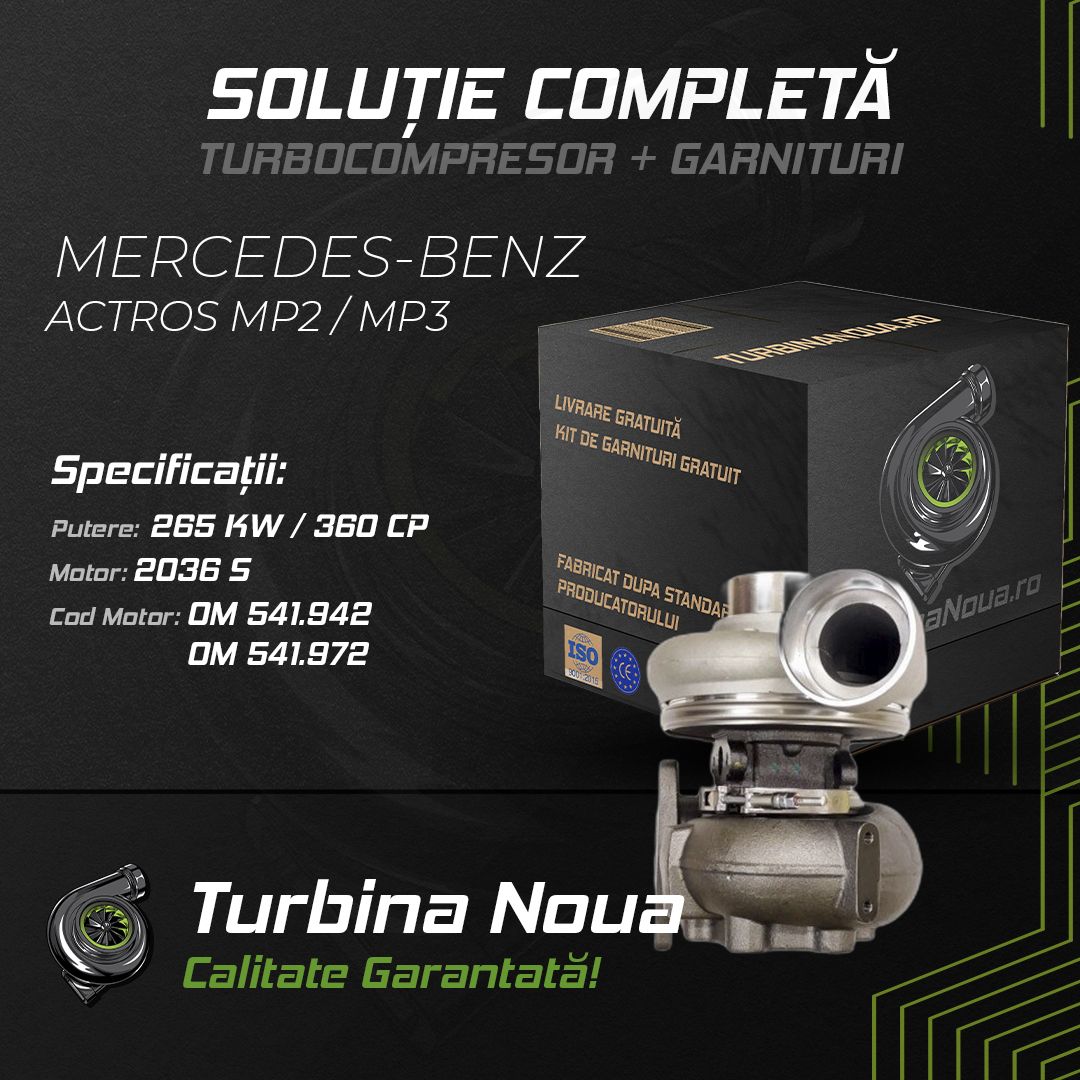 Turbina MERCEDES-BENZ ACTROS MP2 / MP3 2036 S 265 KW / 360 CP Noua - Image 2