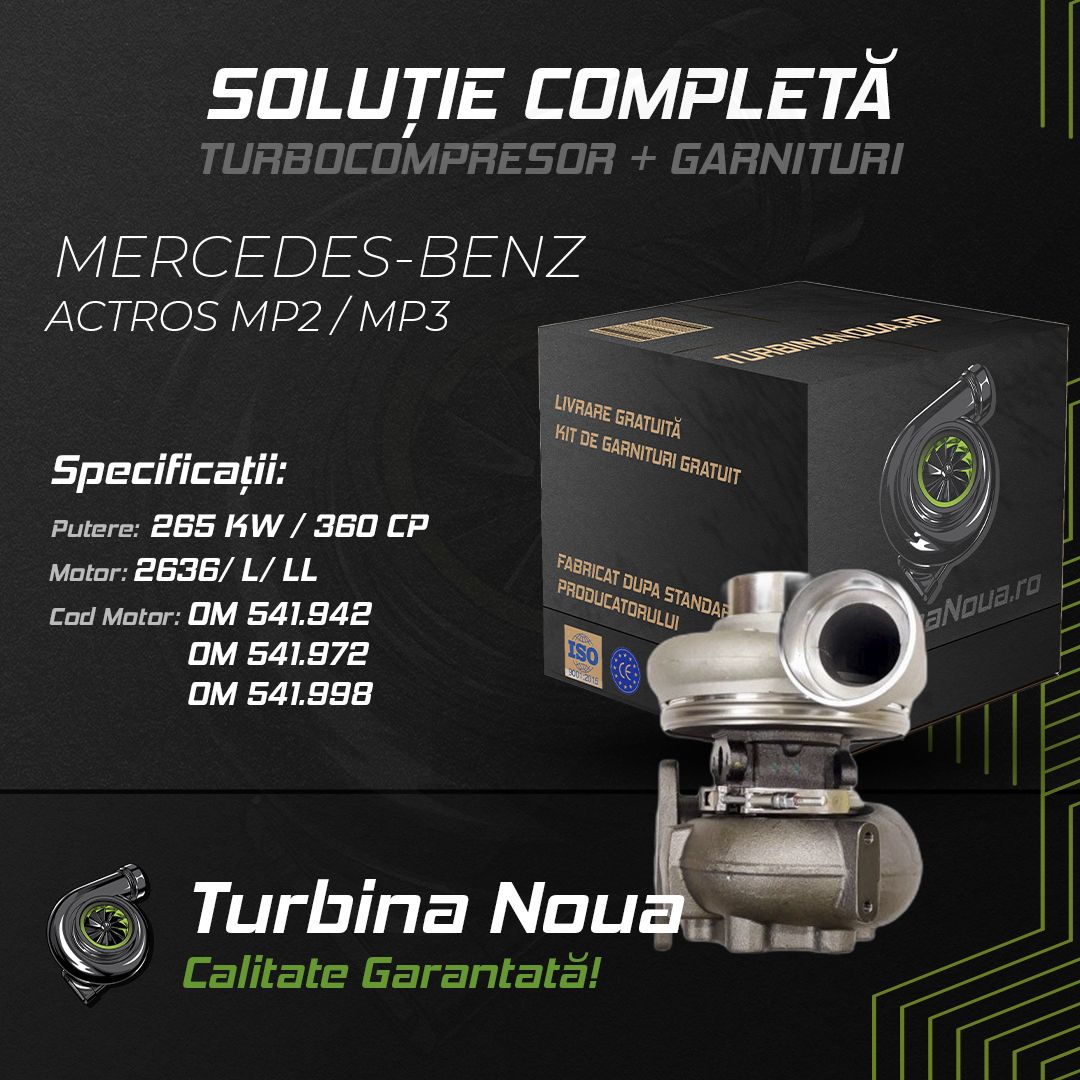 Turbina MERCEDES-BENZ ACTROS MP2 / MP3 2636; L; LL 265 KW / 360 CP Noua - Image 2