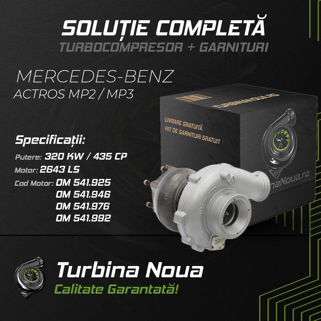 Turbina MERCEDES-BENZ ACTROS MP2 / MP3 2643 LS 320 KW / 435 CP Noua - Image 2
