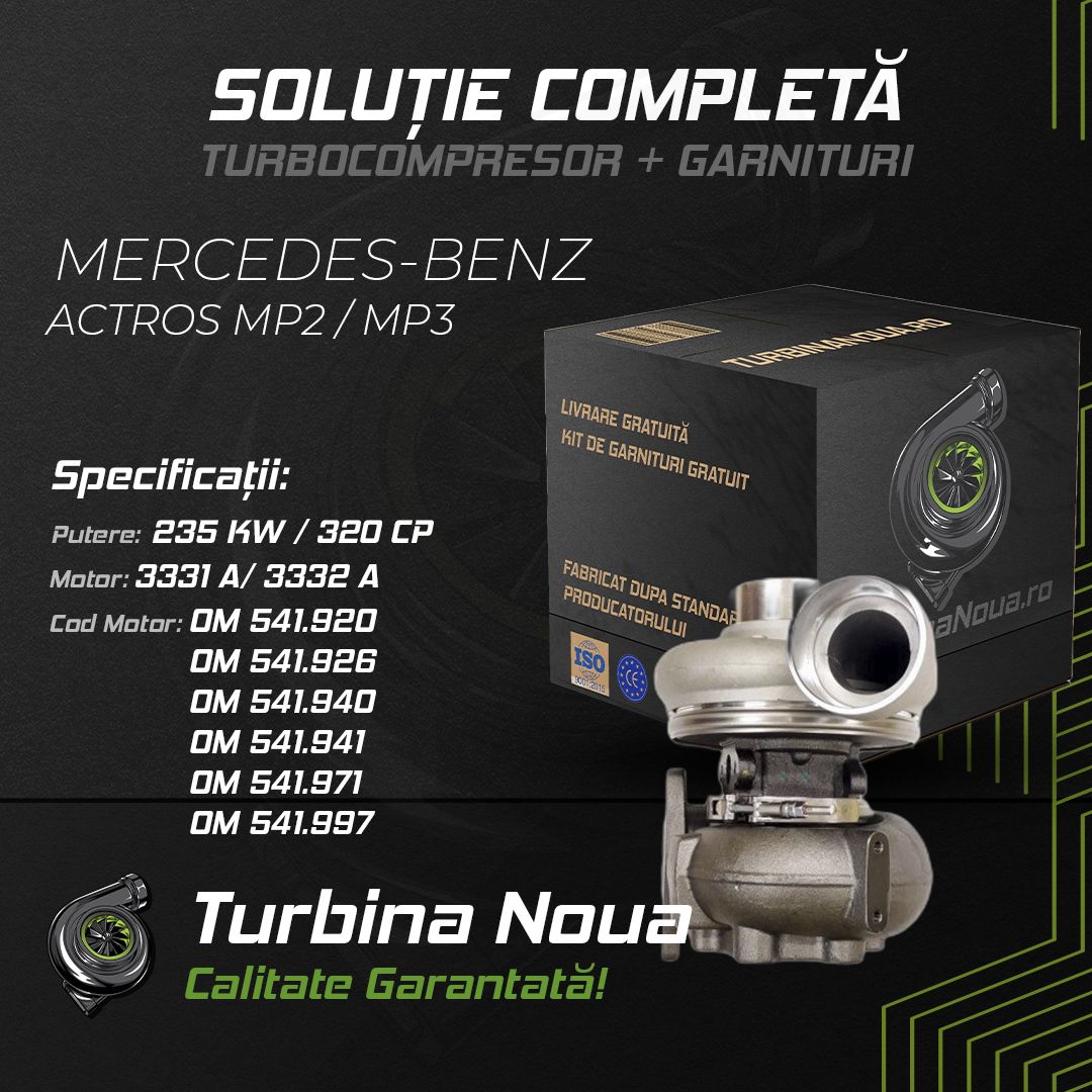 Turbina MERCEDES-BENZ ACTROS MP2 / MP3 3331 A; 3332 A 235 KW / 320 CP Noua - Image 2