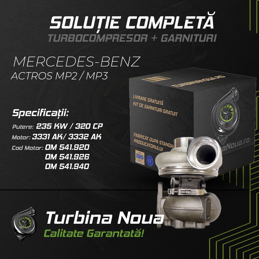 Turbina MERCEDES-BENZ ACTROS MP2 / MP3 3331 AK; 3332 AK 235 KW / 320 CP Noua - Image 2
