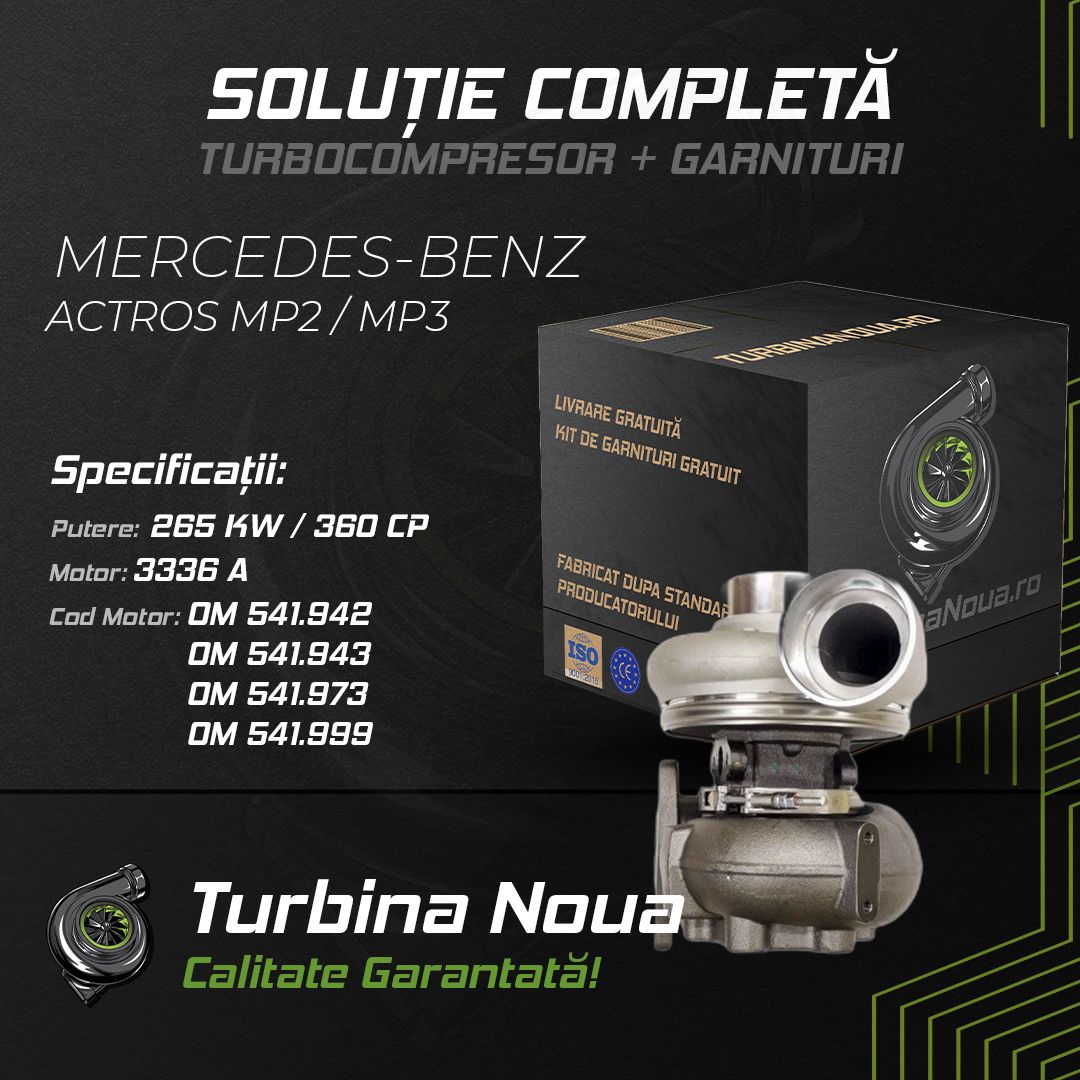 Turbina MERCEDES-BENZ ACTROS MP2 / MP3 3336 A 265 KW / 360 CP Noua - Image 2