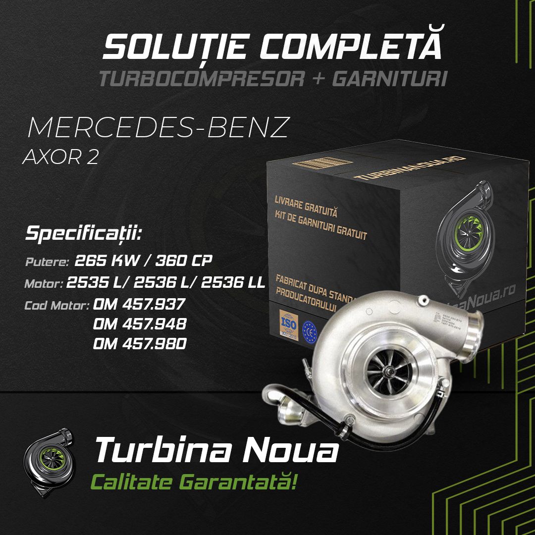 Turbina MERCEDES-BENZ AXOR 2 2535 L; 2536 L; 2536 LL 265 KW / 360 CP Noua - Image 2
