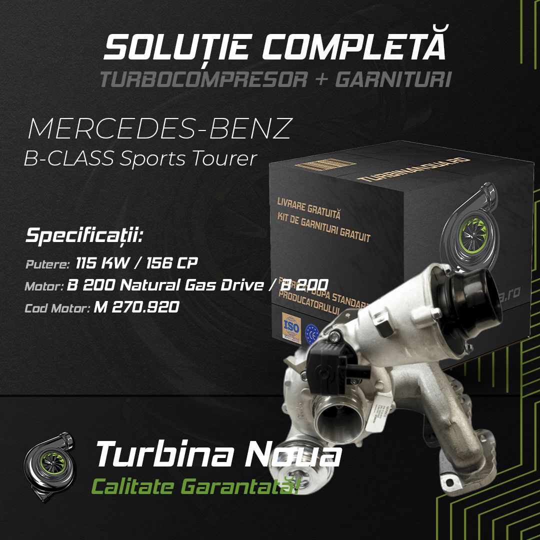 Turbina MERCEDES-BENZ B-CLASS Sports Tourer B 200 Natural Gas Drive / B 200 c 115 KW / 156 CP Noua - Image 2