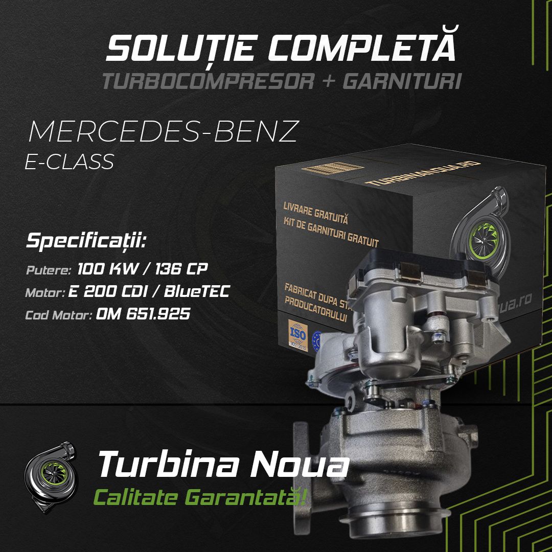 Turbina MERCEDES-BENZ E-CLASS E 200 CDI / BlueTEC 100 KW / 136 CP Noua - Image 2