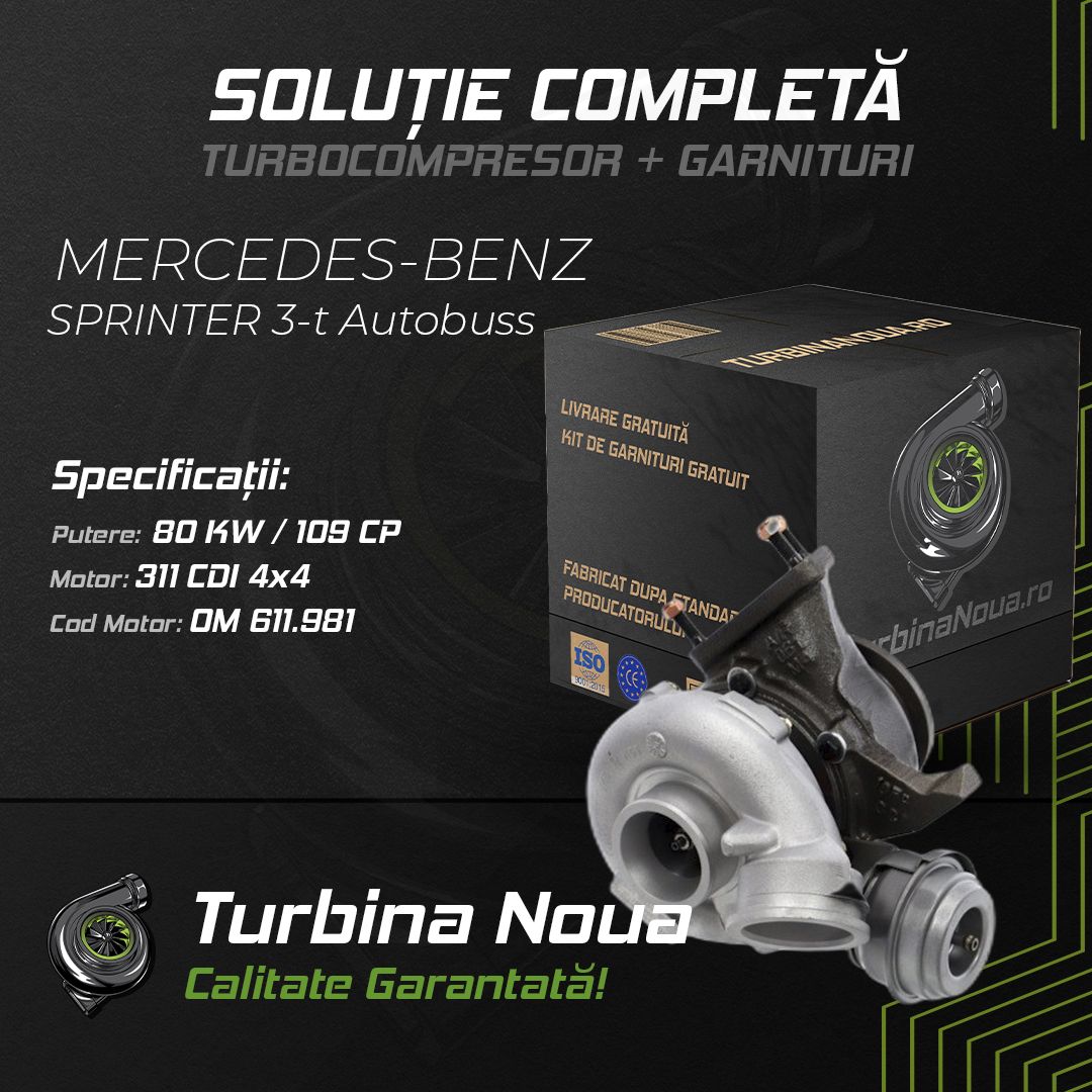 Turbina MERCEDES-BENZ SPRINTER 3-t Autobuss 311 CDI 4x4 80 KW / 109 CP Noua - Image 2