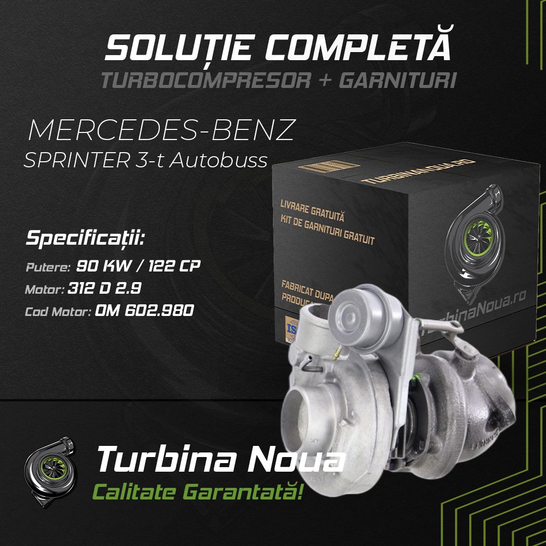 Turbina MERCEDES-BENZ SPRINTER 3-t Autobuss 312 D 2.9 90 KW / 122 CP Noua - Image 2