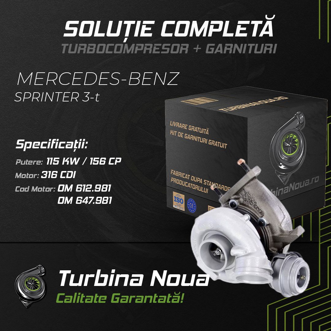 Turbina MERCEDES-BENZ SPRINTER 3-t c / 316 CDI 115 KW / 156 CP Noua - Image 2
