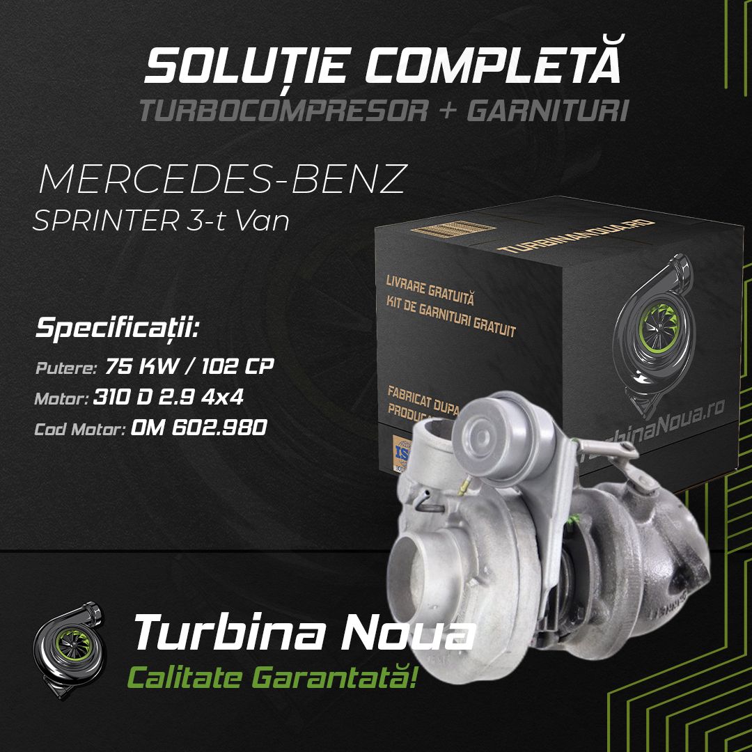 Turbina MERCEDES-BENZ SPRINTER 3-t Van 310 D 2.9 4x4 75 KW / 102 CP Noua - Image 2