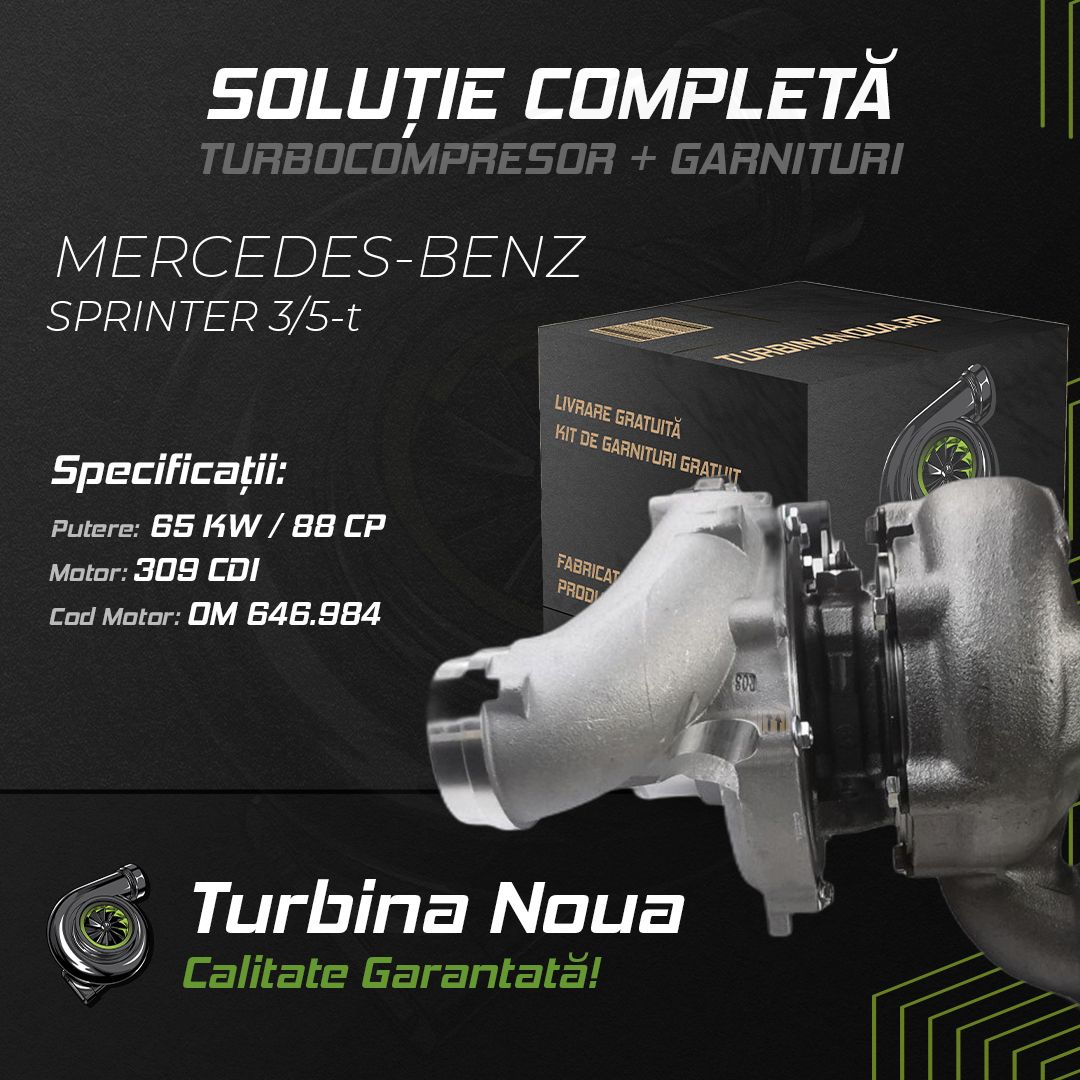 Turbina MERCEDES-BENZ SPRINTER 3;5-t 309 CDI 65 KW / 88 CP Noua - Image 2