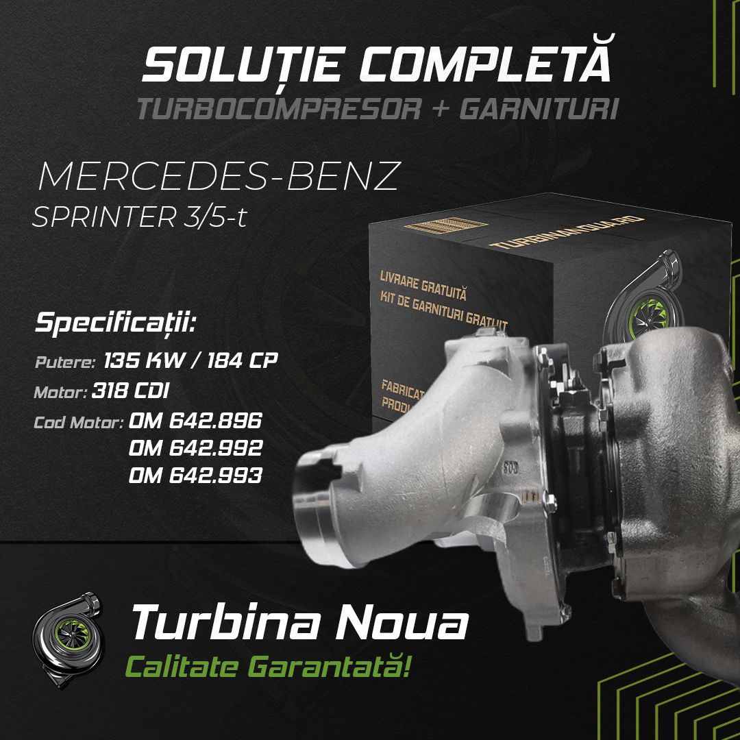 Turbina MERCEDES-BENZ SPRINTER 3;5-t 318 CDI 135 KW / 184 CP Noua - Image 2