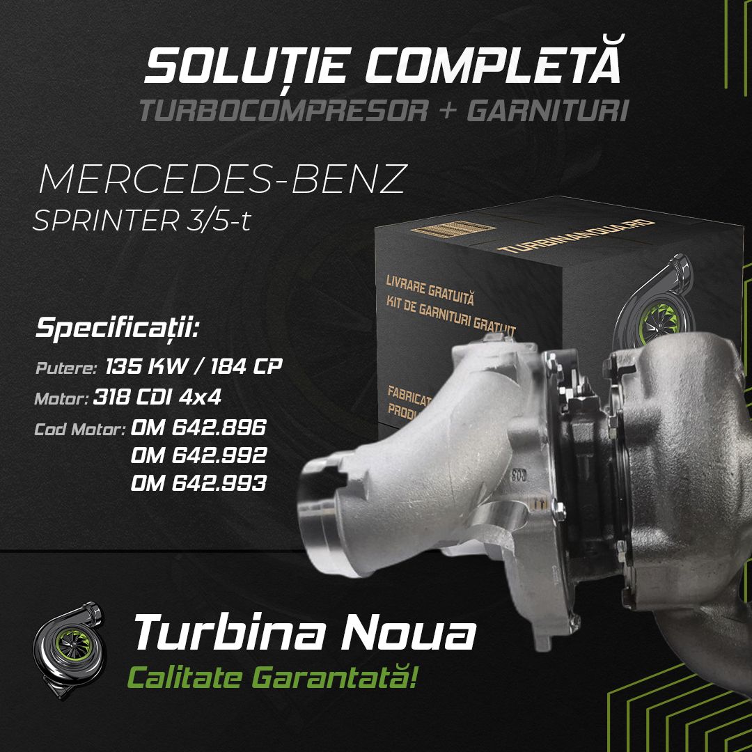 Turbina MERCEDES-BENZ SPRINTER 3;5-t 318 CDI 4x4 135 KW / 184 CP Noua - Image 2