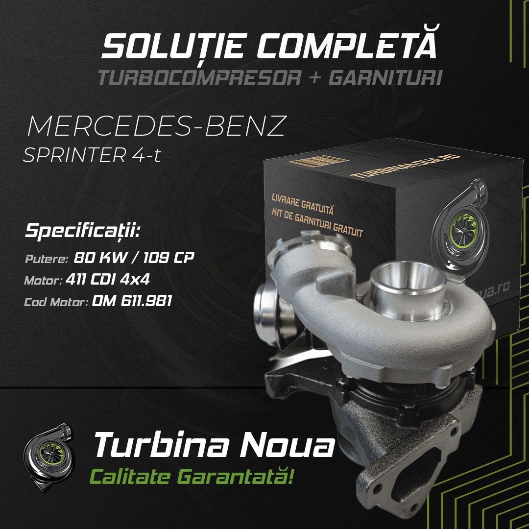 Turbina MERCEDES-BENZ SPRINTER 4-t 411 CDI 4x4 80 KW / 109 CP Noua - Image 2