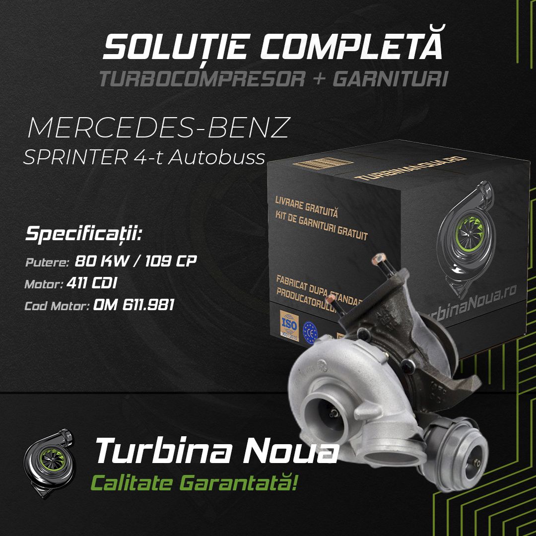 Turbina MERCEDES-BENZ SPRINTER 4-t Autobuss 411 CDI 80 KW / 109 CP Noua - Image 2