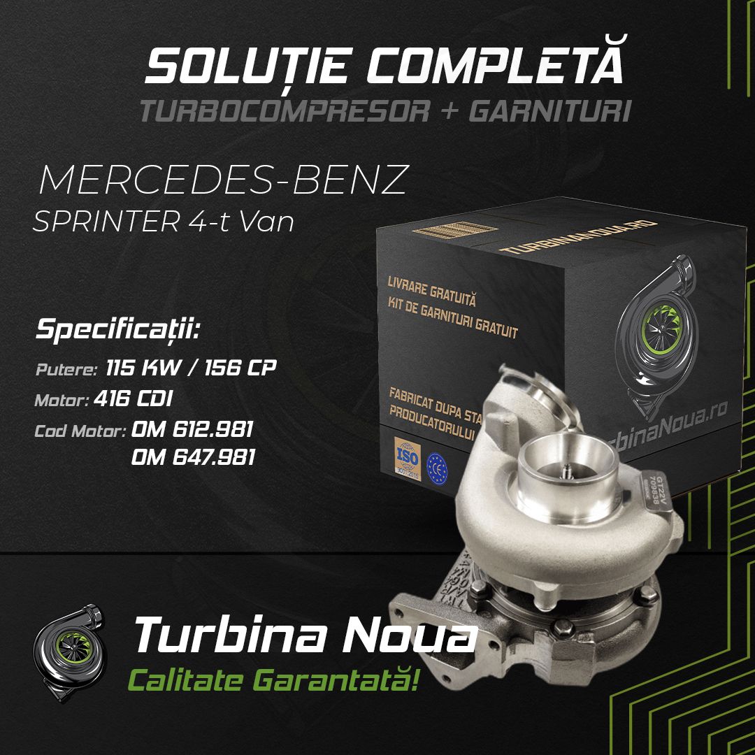Turbina MERCEDES-BENZ SPRINTER 4-t Van 416 CDI 115 KW / 156 CP Noua - Image 2