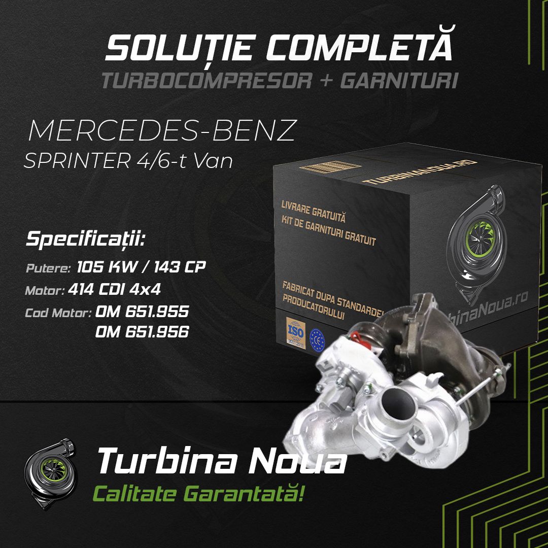 Turbina MERCEDES-BENZ SPRINTER 4;6-t Van 414 CDI 4x4 105 KW / 143 CP Noua - Image 2