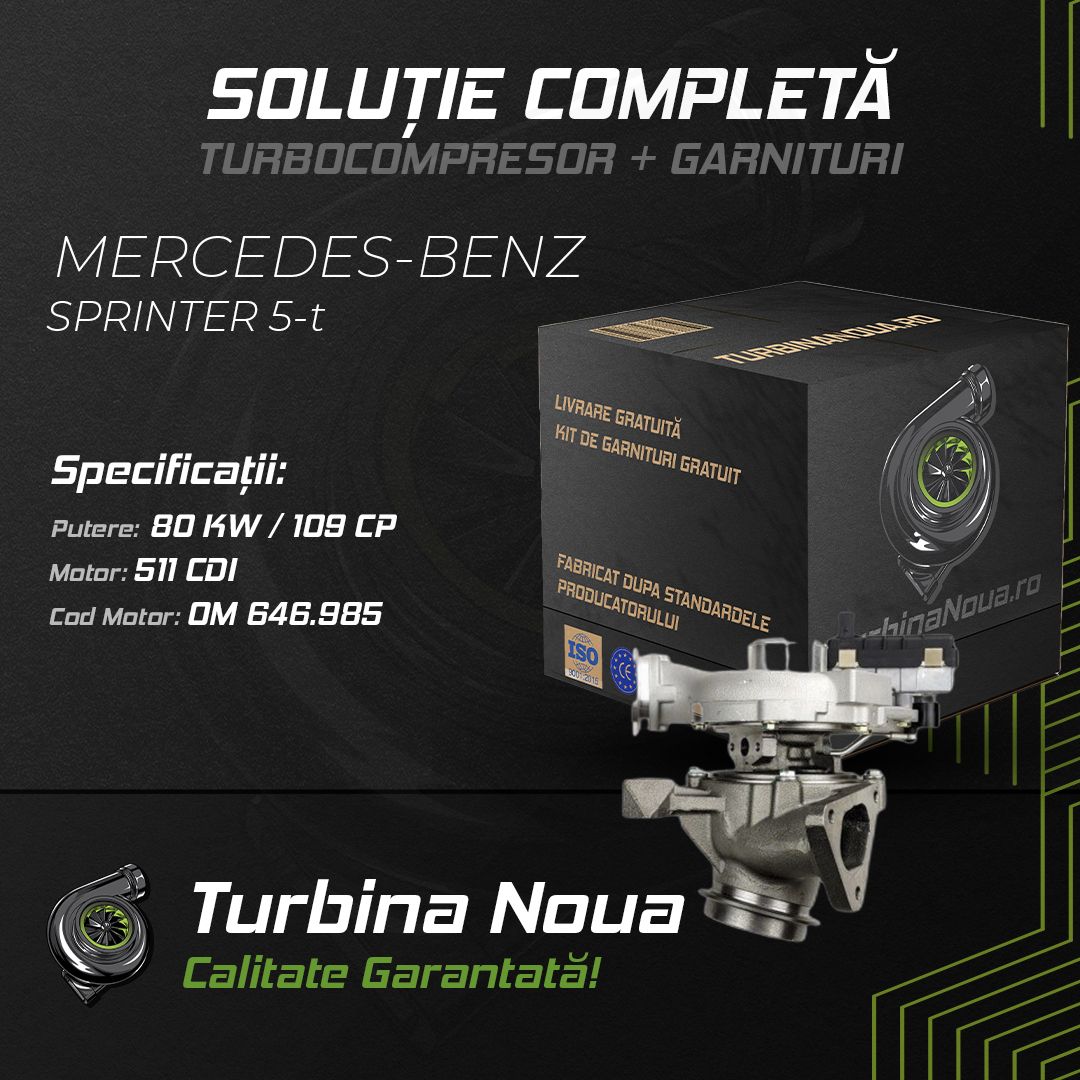 Turbina MERCEDES-BENZ SPRINTER 5-t 511 CDI 80 KW / 109 CP Noua - Image 2