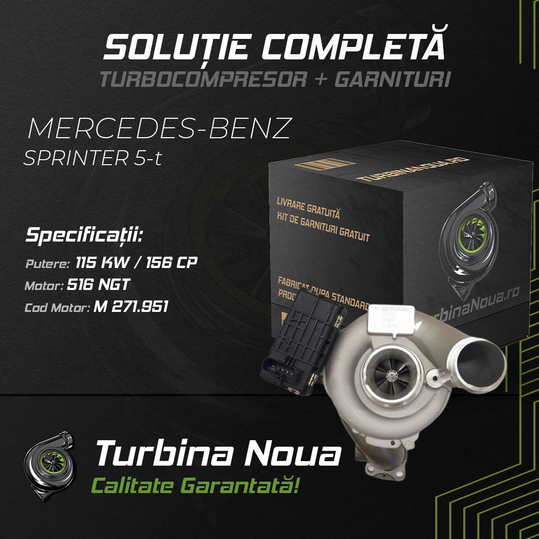 Turbina MERCEDES-BENZ SPRINTER 5-t 516 NGT 115 KW / 156 CP Noua - Image 2