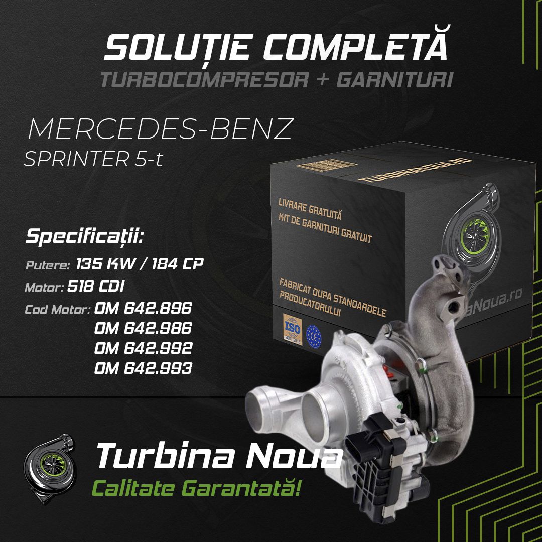 Turbina MERCEDES-BENZ SPRINTER 5-t 518 CDI 135 KW / 184 CP Noua - Image 2
