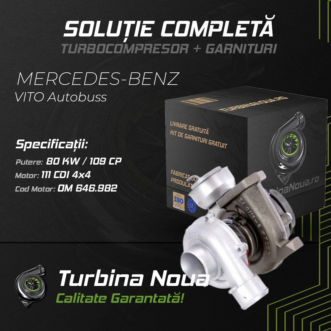 Turbina MERCEDES-BENZ VITO Autobuss 111 CDI 4x4 80 KW / 109 CP Noua - Image 2
