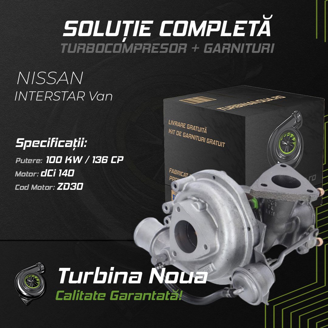 Turbina NISSAN INTERSTAR Van dCi 140 100 KW / 136 CP Noua - Image 2