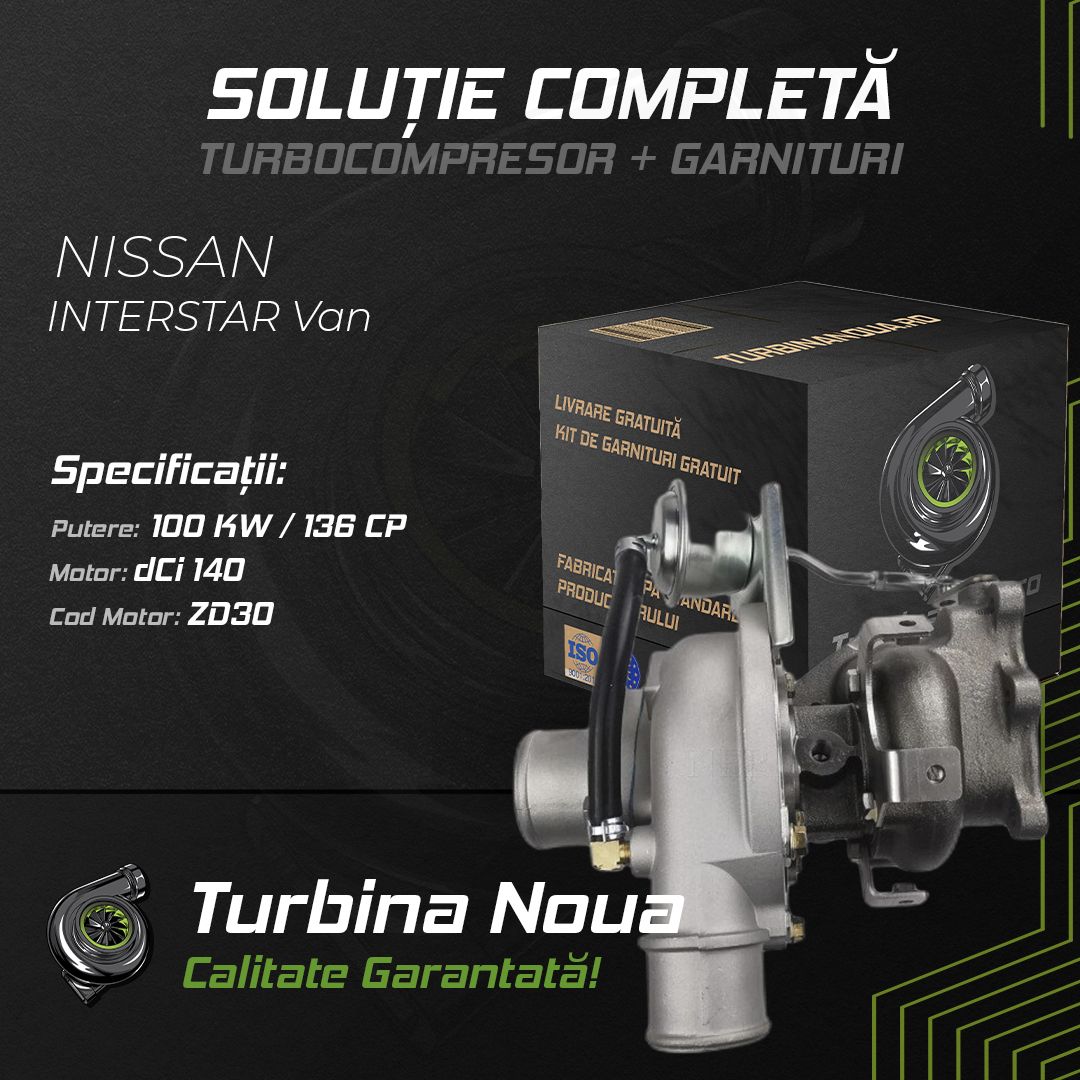 Turbina NISSAN INTERSTAR Van dCi 140 100 KW / 136 CP Noua - Image 2