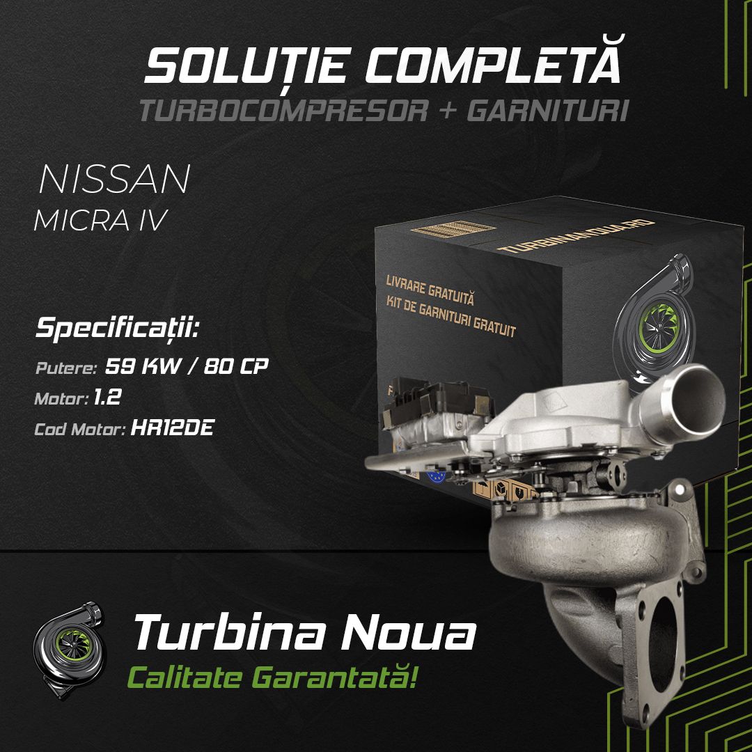 Turbina NISSAN MICRA IV 1.2 59 KW / 80 CP Noua - Image 2