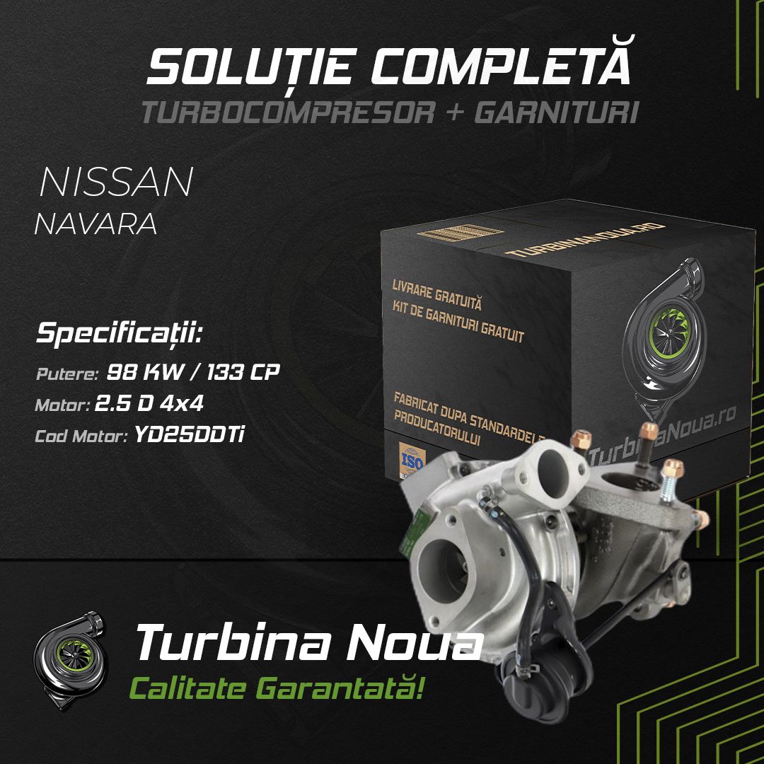 Turbina NISSAN NAVARA 2.5 D 4x4 98 KW / 133 CP Noua - Image 2