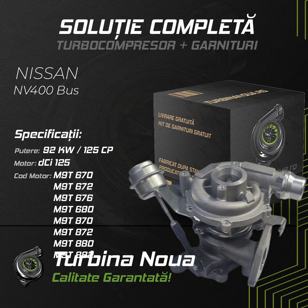 Turbina NISSAN NV400 Bus dCi 125 92 KW / 125 CP Noua - Image 2