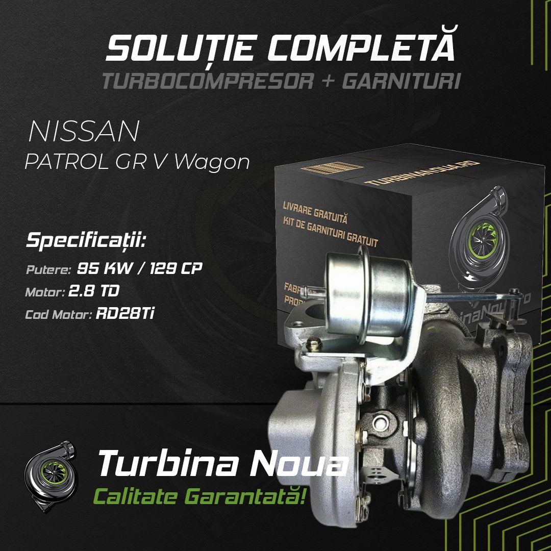 Turbina NISSAN PATROL GR V Wagon 2.8 TD 95 KW / 129 CP Noua - Image 2