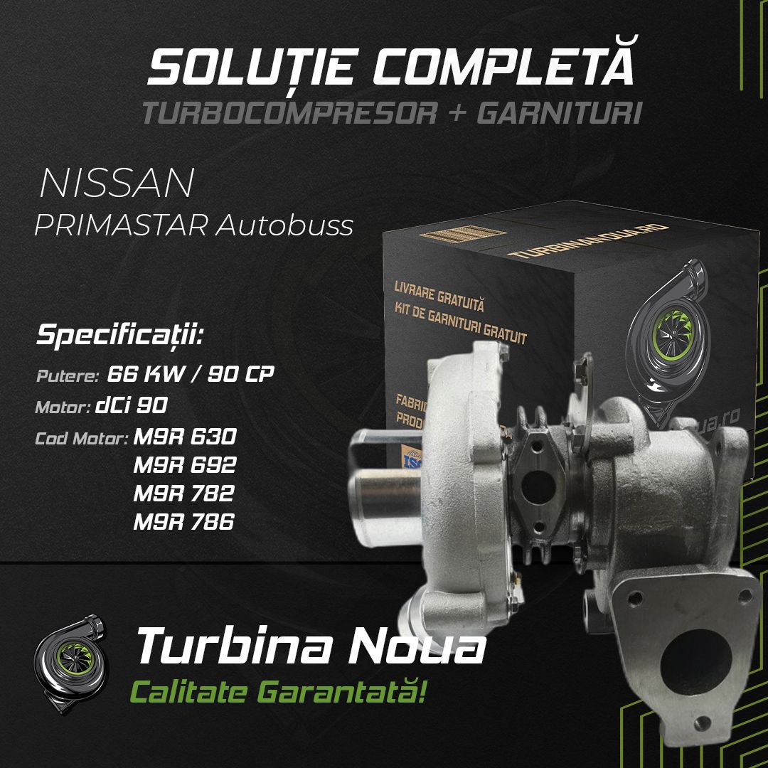 Turbina NISSAN PRIMASTAR Autobuss dCi 90 66 KW / 90 CP Noua - Image 2