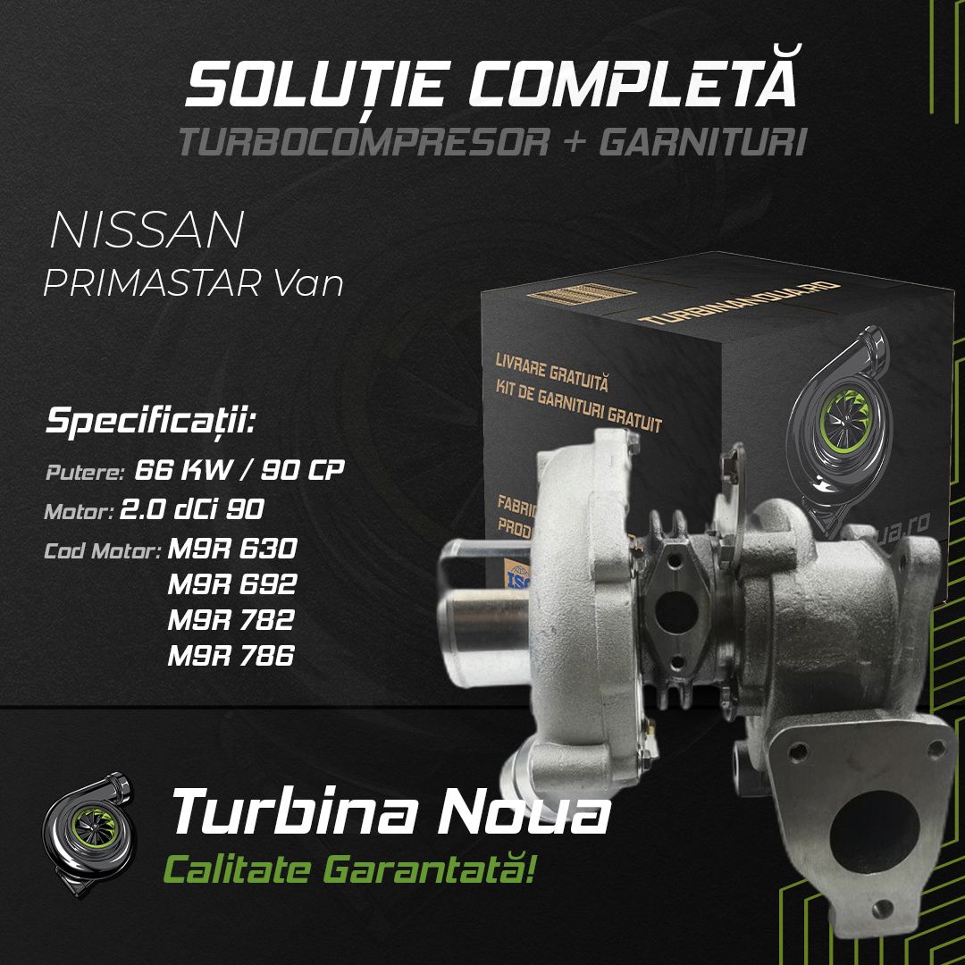 Turbina NISSAN PRIMASTAR Van 2.0 dCi 90 66 KW / 90 CP Noua - Image 2